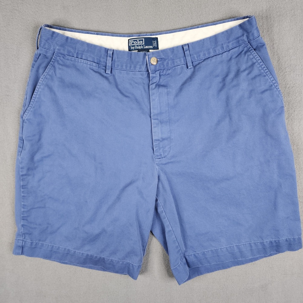 Polo Ralph Lauren Prospect Short Mens 36 Blue Classic Chino 100% Cotton Casual